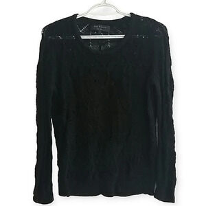 Rag & Bone Kaitlyn Crewneck Open Diamond Pattern Knit Light Summer Sweater Small